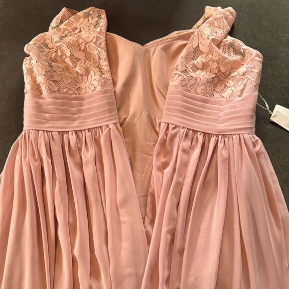 Women’s Pink Chiffon Full Length Mother of Bride Bridesmaid Formal Dress 16 NWT - Picture 10 of 11